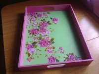 BANDEJAS DE DESAYUNO DECORADAS Y PINTADAS A MANO