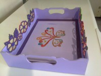 BANDEJA PARA DESAYUNO PINTADA Y DECORADAS 