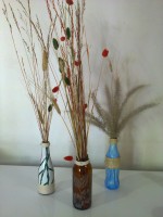 MINIS FLOREROS DE VIDRIO PINTADOS Y DECORADOS 